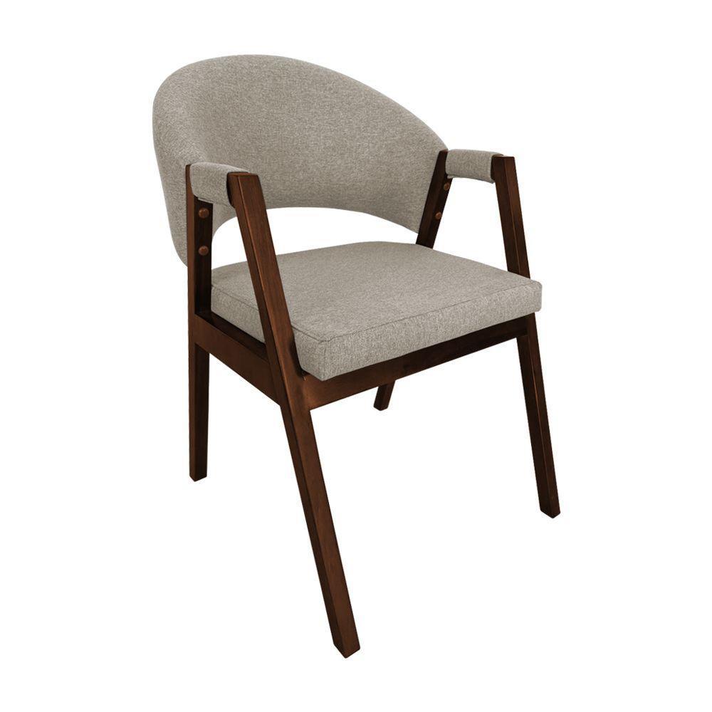 Kit 4 Cadeiras De Jantar Madeira Maciça Mel Premium Helen Linho Bege - Cor: Bege - 6