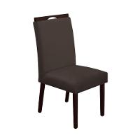 Kit 2 Cadeiras De Jantar Madeira Maciça Castanho Premium Heloísa Veludo Marrom - Cor: Marrom - 3