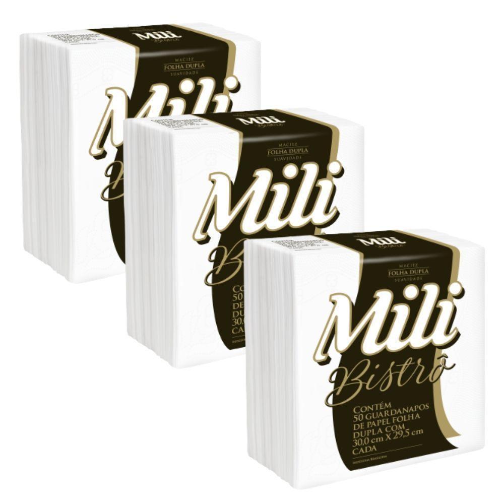 Guardanapo Mili Bistrô 30x29,5 Folha Dupla 16 Pacotes C/50un - 1