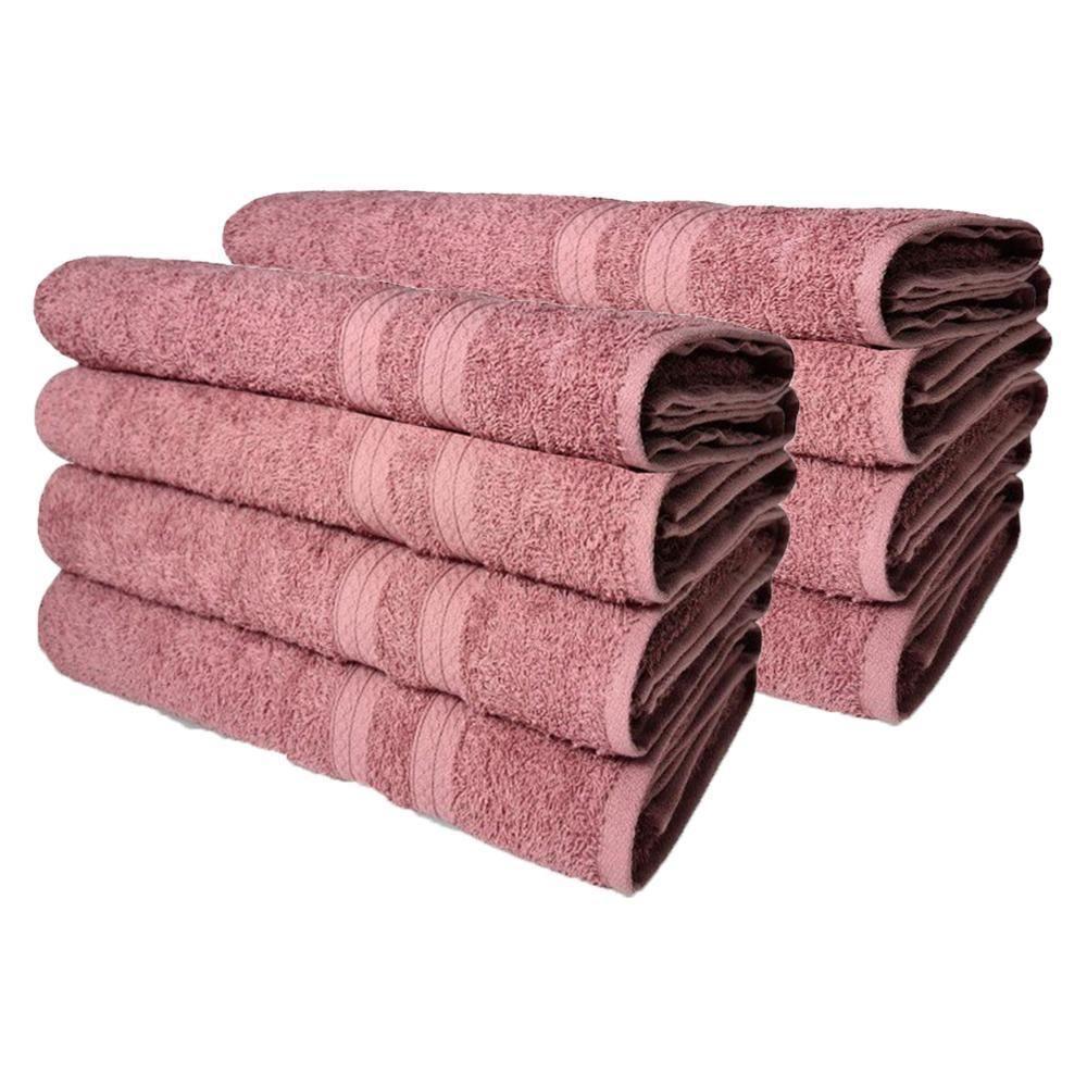 Kit 8 Toalhas De Banho Itália Soft 100% Algodão 430g-m 80x150cm - Rosê Rosê - 1