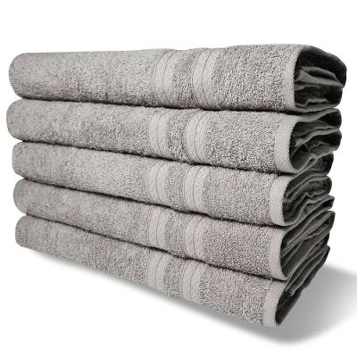 Kit 5 Toalhas De Banho 430g-m² Grande Grossa 80x150cm Itália Soft - Cinza Cinza