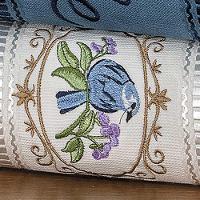 Jogo De Banho Toalhas Ponto Russo 100% Algodão Macio 05 Peças Bordado - Azul - 2