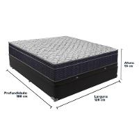 Cama Box Baú Preto Viúvo Extra Firme Airtech D45 Ortobom