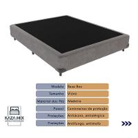 Conjunto Cama Box Viúvo Colchão Airtech D45 Extrafirme Cinza