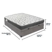 Cama Box Com Baú Ortobom Iso100 Bege D33 Cor:cinza - 3