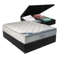 Cama Box Com Baú King E Colchão Freedom Ortobom D33 Cor:preto. - 1