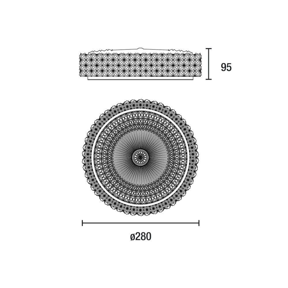 Plafon Led Blumenau Shine Retrô Redondo De Sobrepor Com Ajuste De Cor 18w Bivolt Translúcido - 5