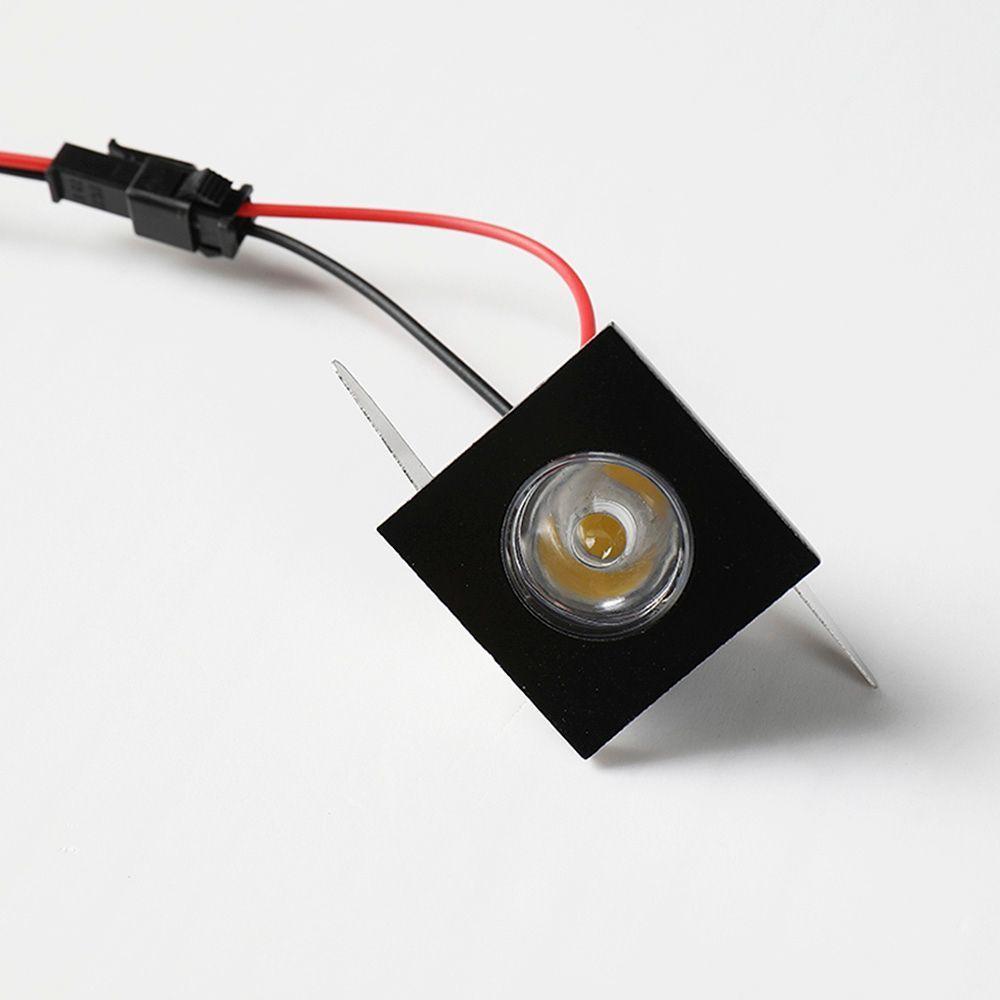 Spot De Embutir Para Móvel Mbled Elysa Quadrado Led 1w Bivolt Preto 3000k Luz Amarela - 3