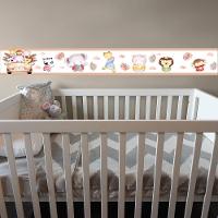 Kit 3 Faixas Decorativas Papel Parede Infantil Animais Carro Titulo Marrom - 5