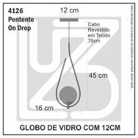 Kit 2 Pendentes Lustres On Drop Preto Globo De Vidro Branco - 4