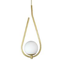 Kit 2 Pendentes Lustres On Drop Dourado Globo De Vidro Branco