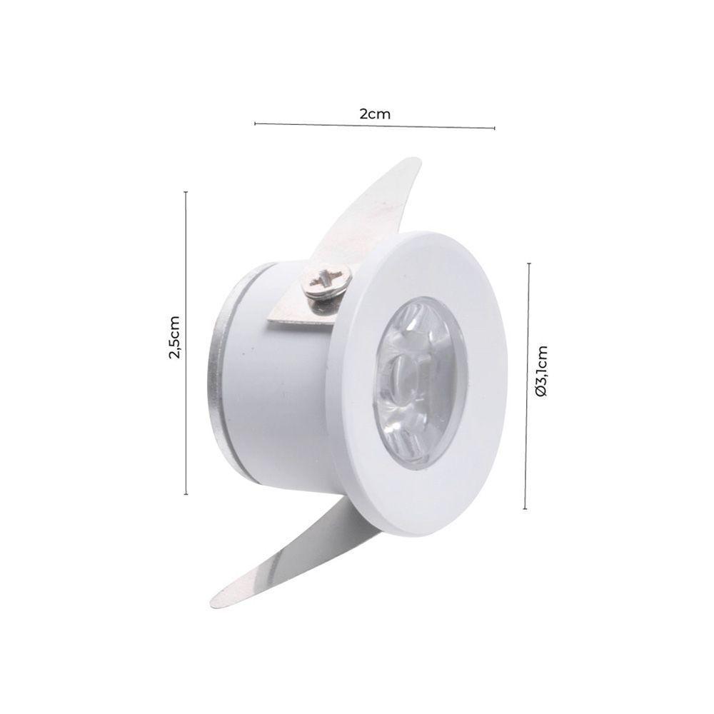 Spot De Embutir Para Móvel Nordecor Elysa Redondo Led 1w Bivolt Branco 3000k Luz Amarela - 3
