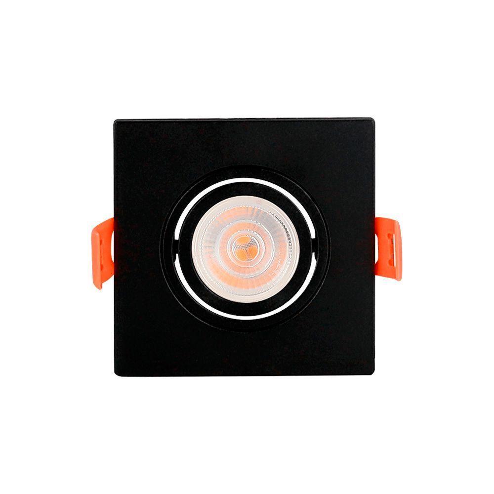 Spot De Embutir Plano Mbled Para 1 Lâmpada Par 30 Quadrado Preto - 1