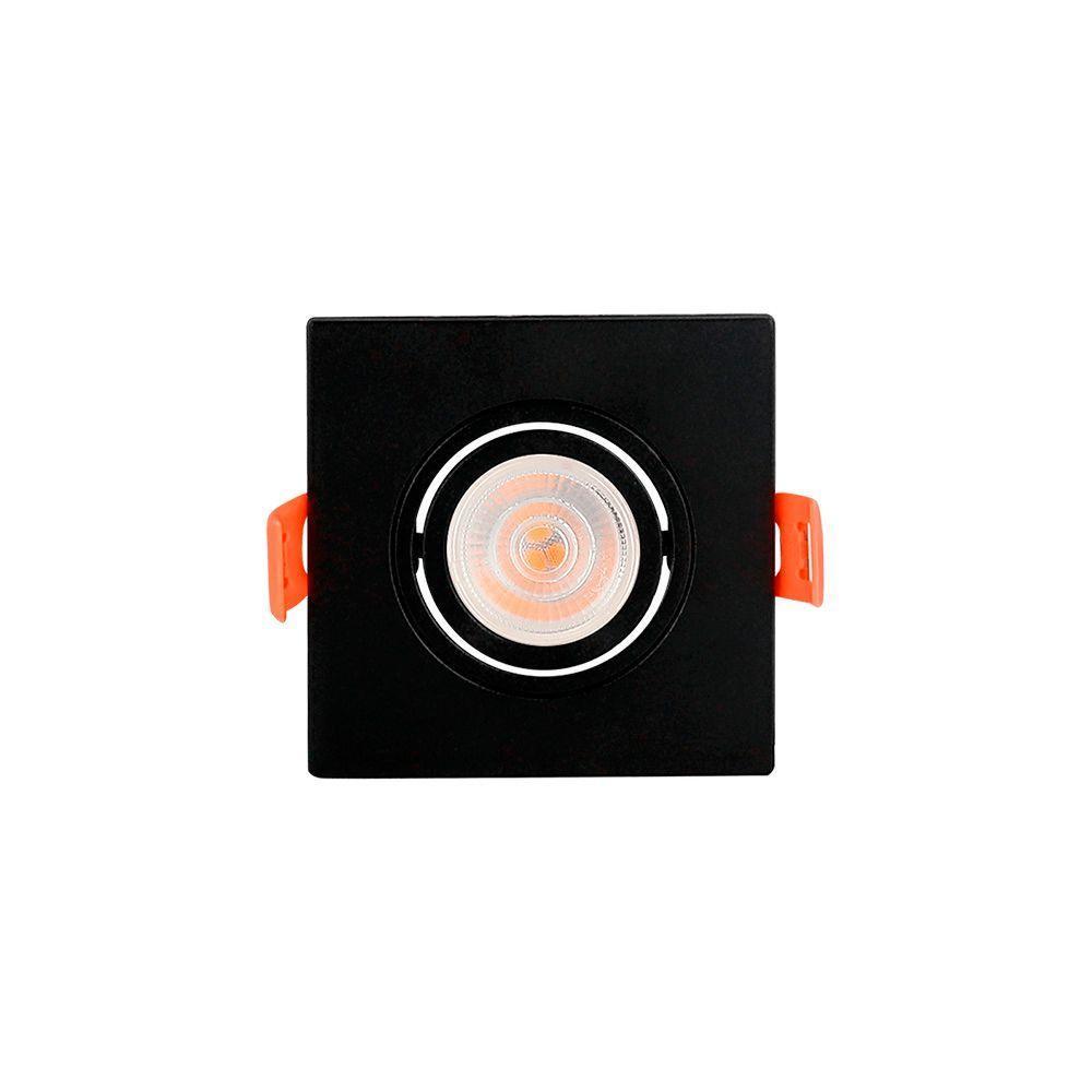 Spot De Embutir Plano Mbled Para 1 Lâmpada Mr16 Quadrado Preto - 1
