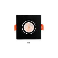 Spot De Embutir Plano Mbled Para 1 Lâmpada Mr16 Quadrado Preto - 2