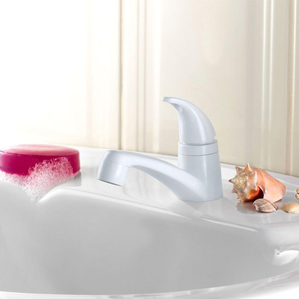 Torneira Plástica Lorenzetti Pratti 1194 F56 De Bancada Com Bica Baixa Branca - 2