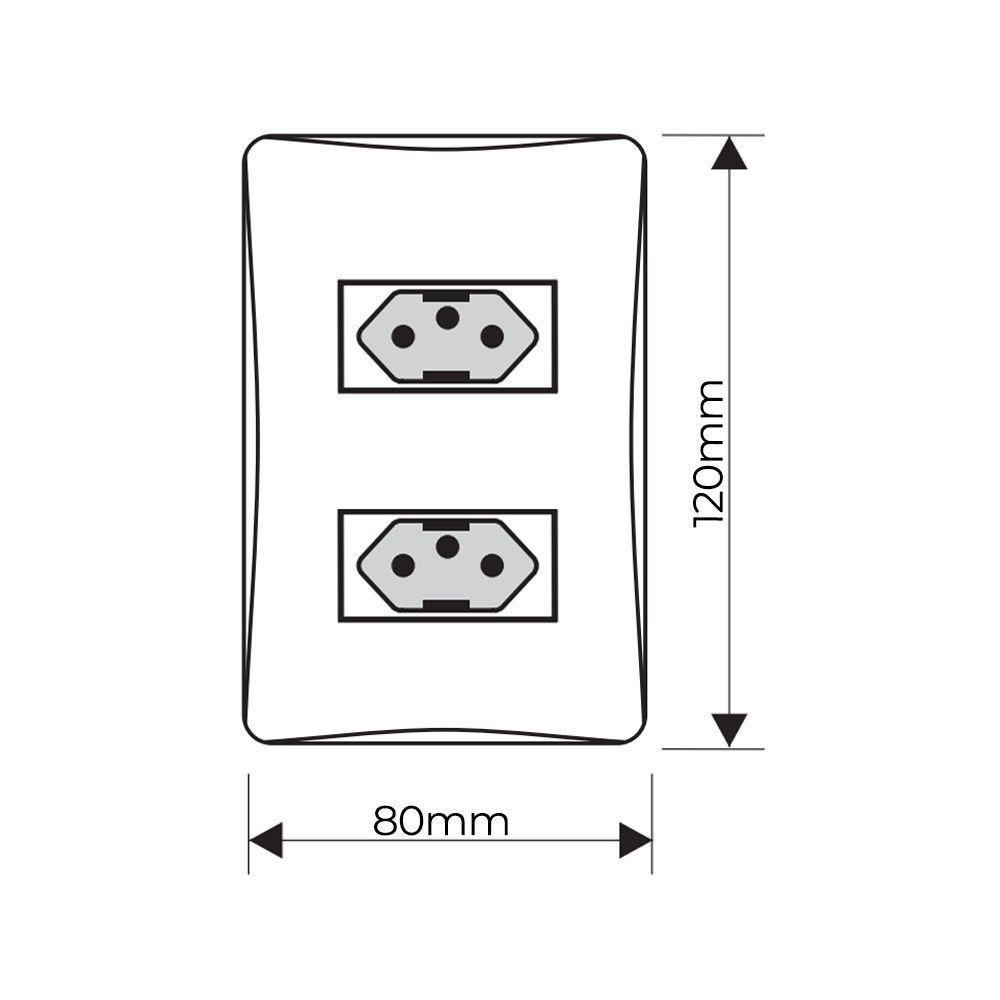 Tomada Dupla Fame Habitat Black 2p+t 20a Com Placa 4x2 Preta - 2