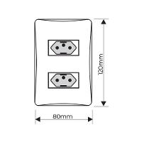 Tomada Dupla Fame Habitat Black 2p+t 20a Com Placa 4x2 Preta - 2