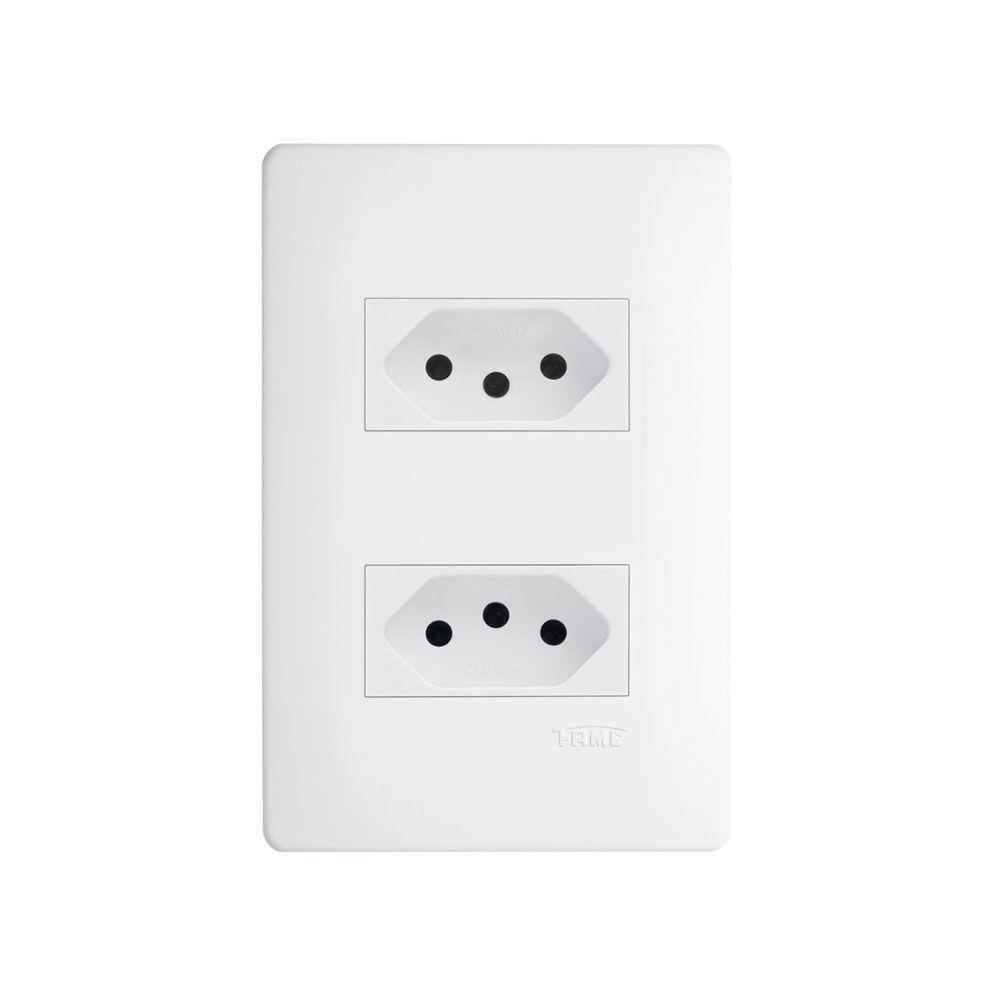 Tomada Dupla Fame Habitat 2p+t 20a Com Placa 4x2 Branco - 1