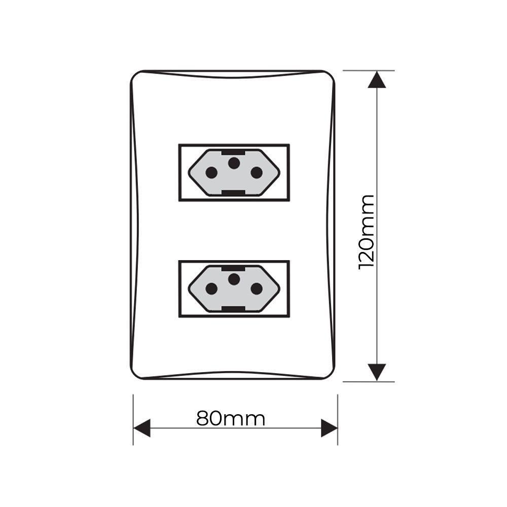 Tomada Dupla Fame Habitat 2p+t 20a Com Placa 4x2 Branco - 2