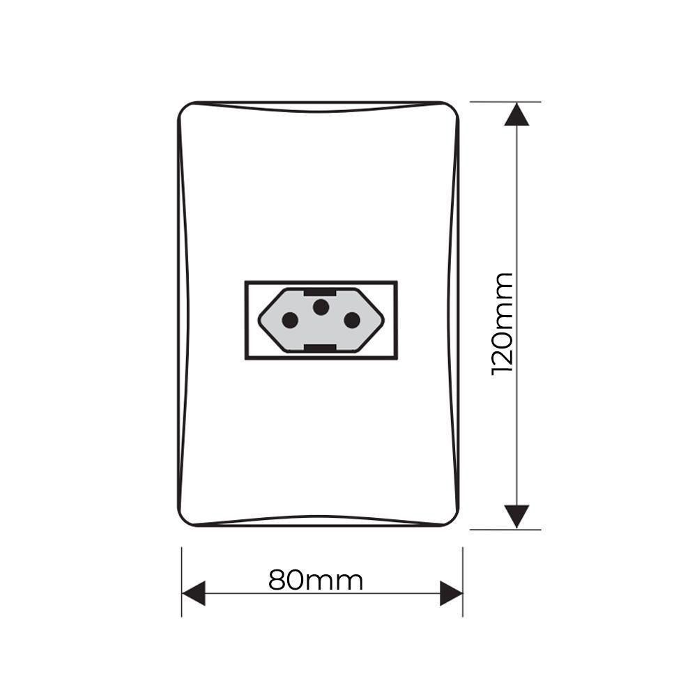 Tomada Fame Habitat Black 2p+t 20a Com Placa 4x2 Preta - 2