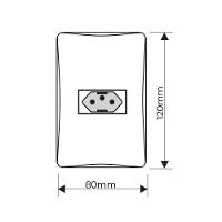 Tomada Fame Habitat Black 2p+t 20a Com Placa 4x2 Preta - 2