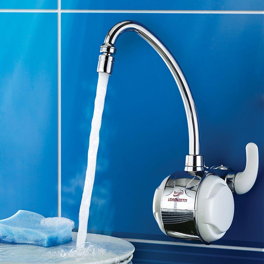 Torneira Elétrica Lorenzetti Versátil De Parede Branca Com Cromada 127v - 3