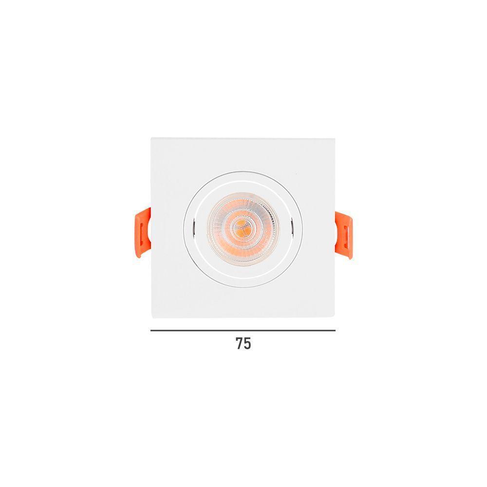 Spot De Embutir Plano Mbled Para 1 Lâmpada Mr11 Quadrado Branco - 2