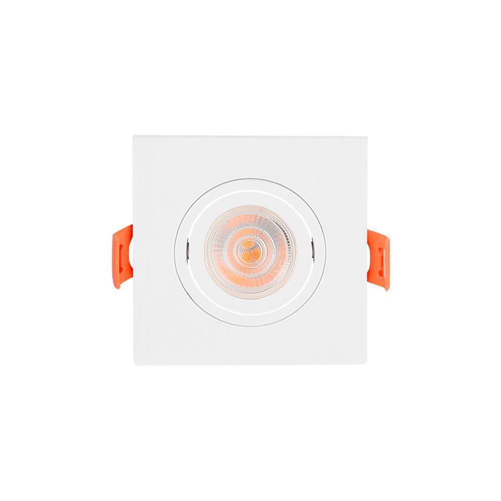 Spot De Embutir Plano Mbled Para 1 Lâmpada Par 20 Quadrado Branco - 1