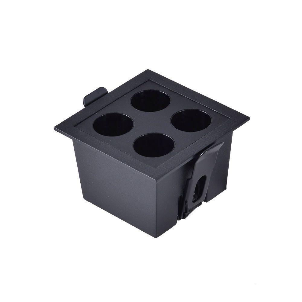 Spot De Embutir Nordecor Powerus Led 8w Bivolt Preto 3000k Luz Amarela - 3