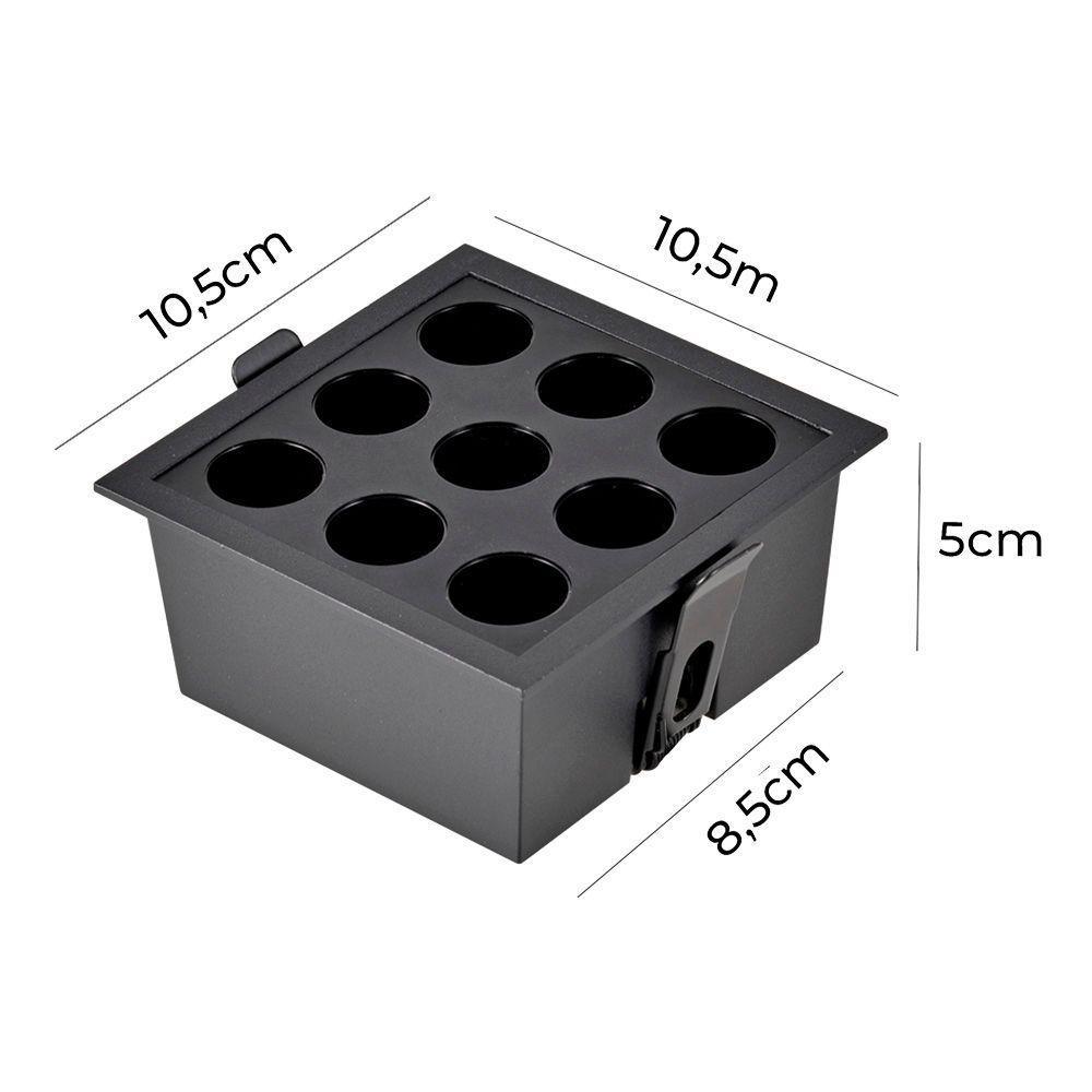 Spot De Embutir Nordecor Powerus Led 18w Bivolt Preto 3000k Luz Amarela - 5