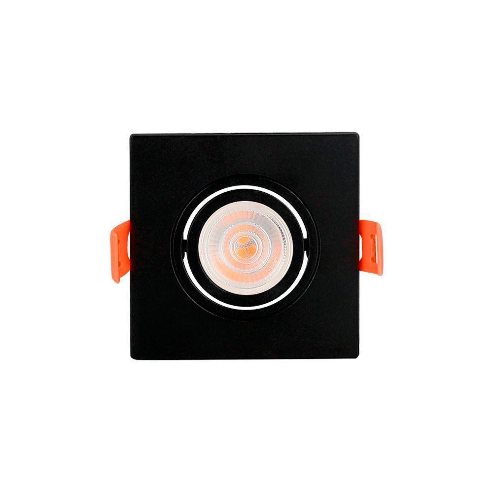 Spot De Embutir Plano Mbled Para 1 Lâmpada Par 20 Quadrado Preto - 1
