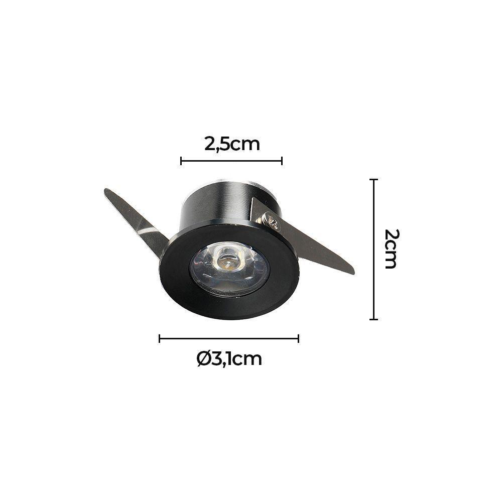 Spot De Embutir Para Móvel Nordecor Elysa Redondo Led 1w Bivolt Preto 3000k Luz Amarela - 3