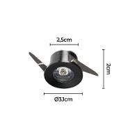 Spot De Embutir Para Móvel Nordecor Elysa Redondo Led 1w Bivolt Preto 3000k Luz Amarela - 3