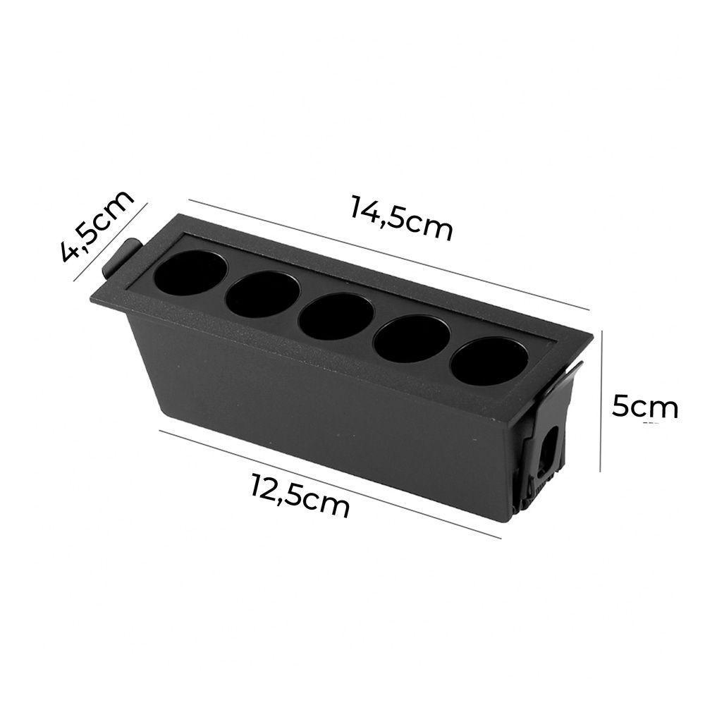 Spot De Embutir Nordecor Powerus Led 10w Bivolt Preto 3000k Luz Amarela - 5