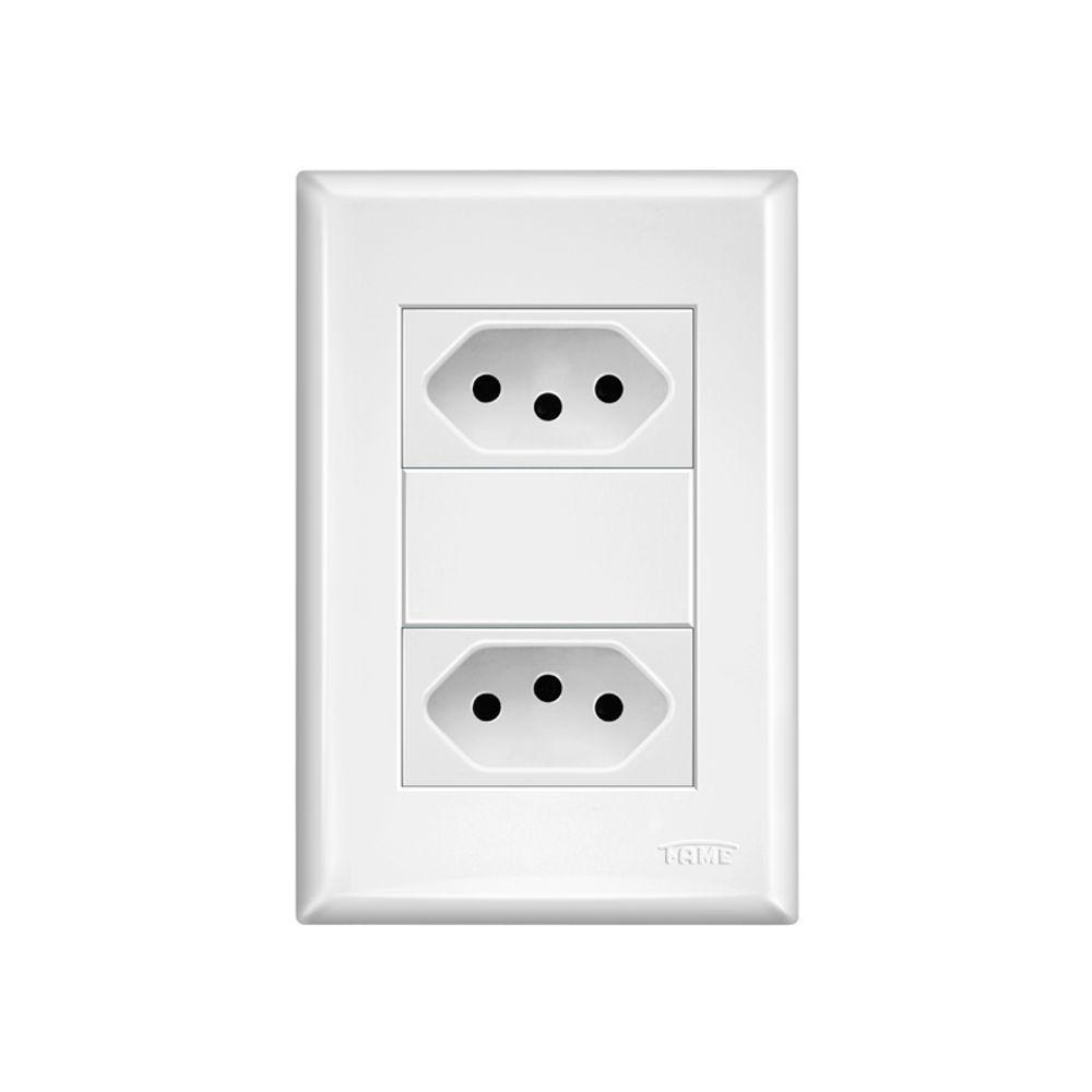 Tomada Dupla Fame Evidence 2p+t 20a Com Placa 4x2 Branca - 1