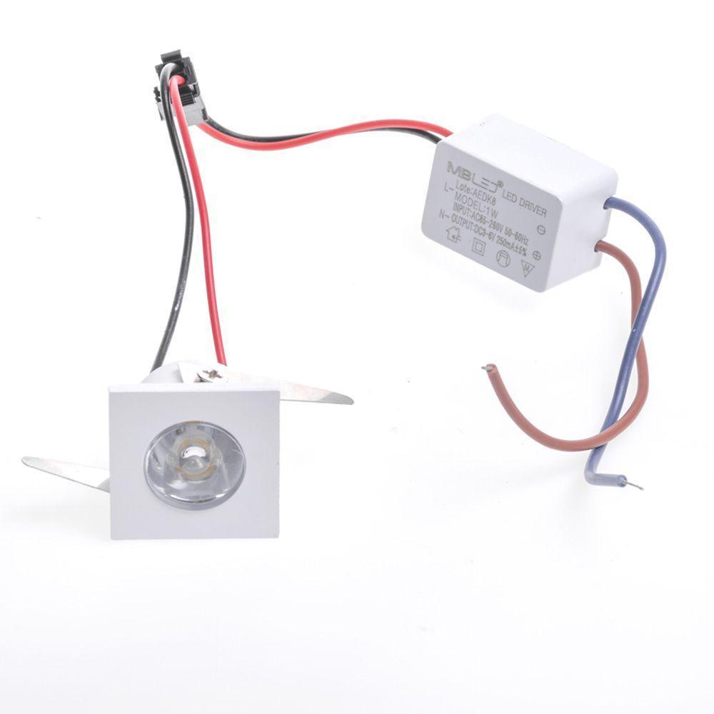 Spot De Embutir Para Móvel Mbled Elysa Quadrado Led 1w Bivolt Branco 3000k Luz Amarela - 3