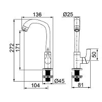 Torneira Plástica Lorenzetti Fitt 1195 F61 De Bancada Preta - 3