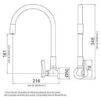 Torneira Lorenzetti Lorenflex 1178 G27 Com Bica Flexível De Parede Cinza Cinza - 2