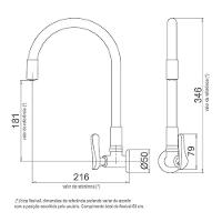 Torneira Lorenzetti Lorenflex 1178 B27 Com Bica Flexível De Parede Preta Preta 7048533 - 2