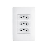 Tomada Tripla Fame Habitat 2p+t 20a Com Placa 4x2 Branco - 1