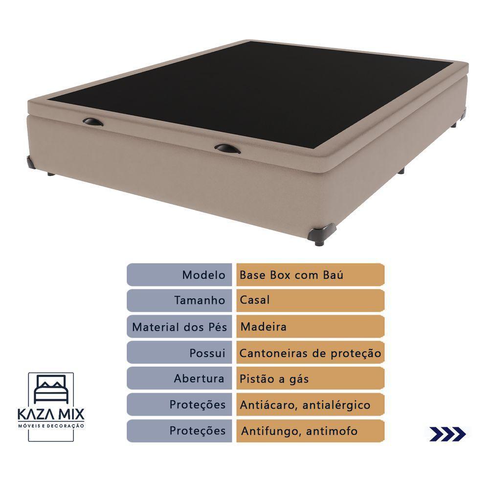 Cama Box Com Baú Casal E Colchão Freedom Ortobom D33 Cor:bege - 2