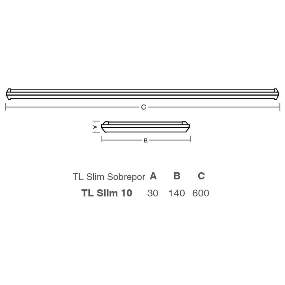 Luminária Led Taschibra Tl Slim 10 De Sobrepor 20w Bivolt 4000k Luz Neutra - 2