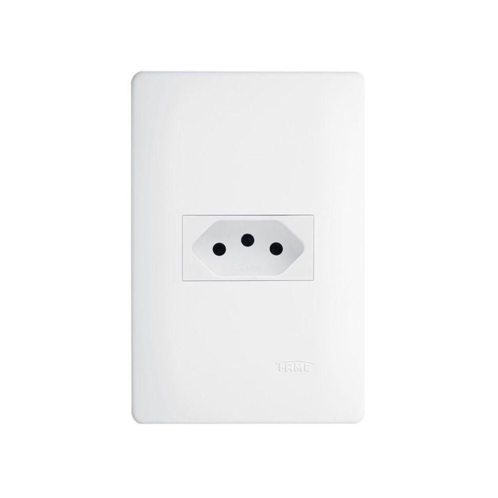 Tomada Fame Habitat 2p+t 20a Com Placa 4x2 Branco - 1