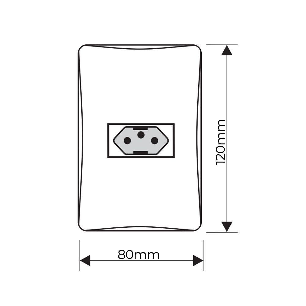 Tomada Fame Habitat 2p+t 20a Com Placa 4x2 Branco - 2