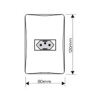 Tomada Fame Habitat 2p+t 20a Com Placa 4x2 Branco - 2