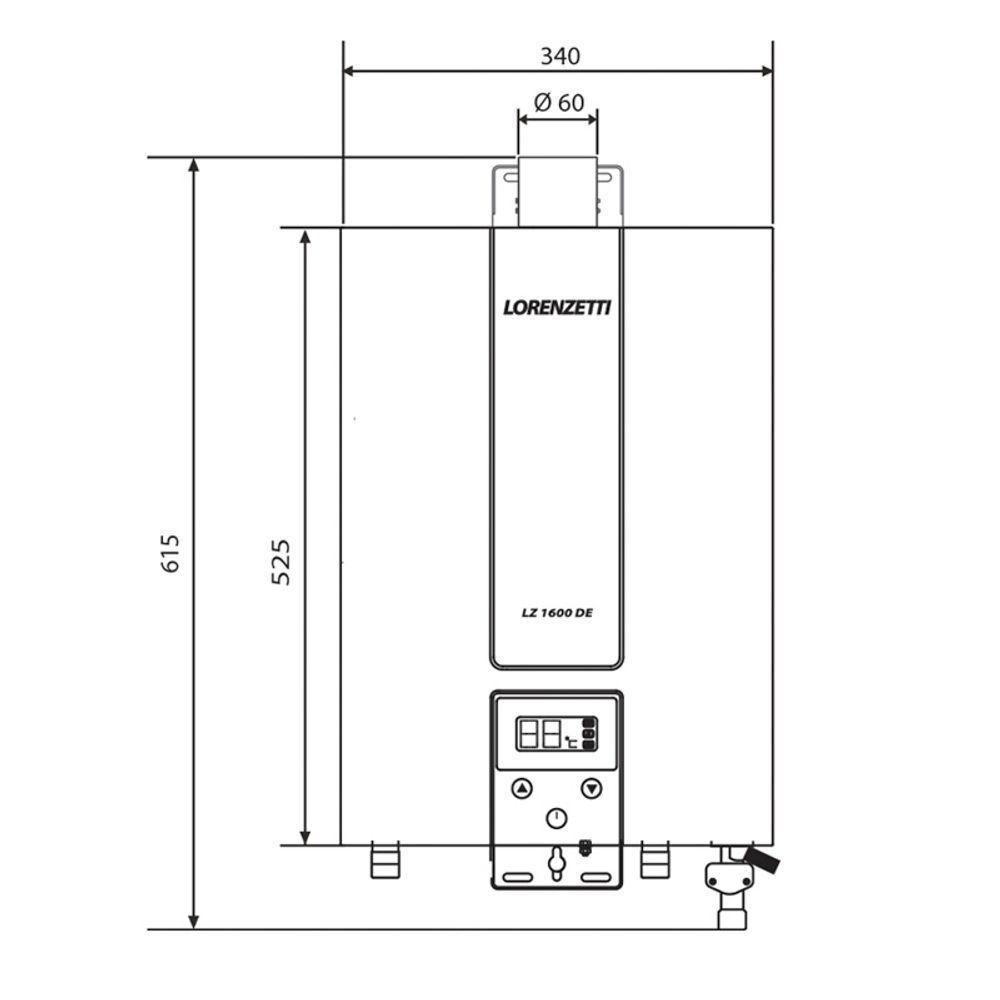 Aquecedor De água A Gás Lz 1600de Digital Lorenzetti Gn (gás Natural) - 3