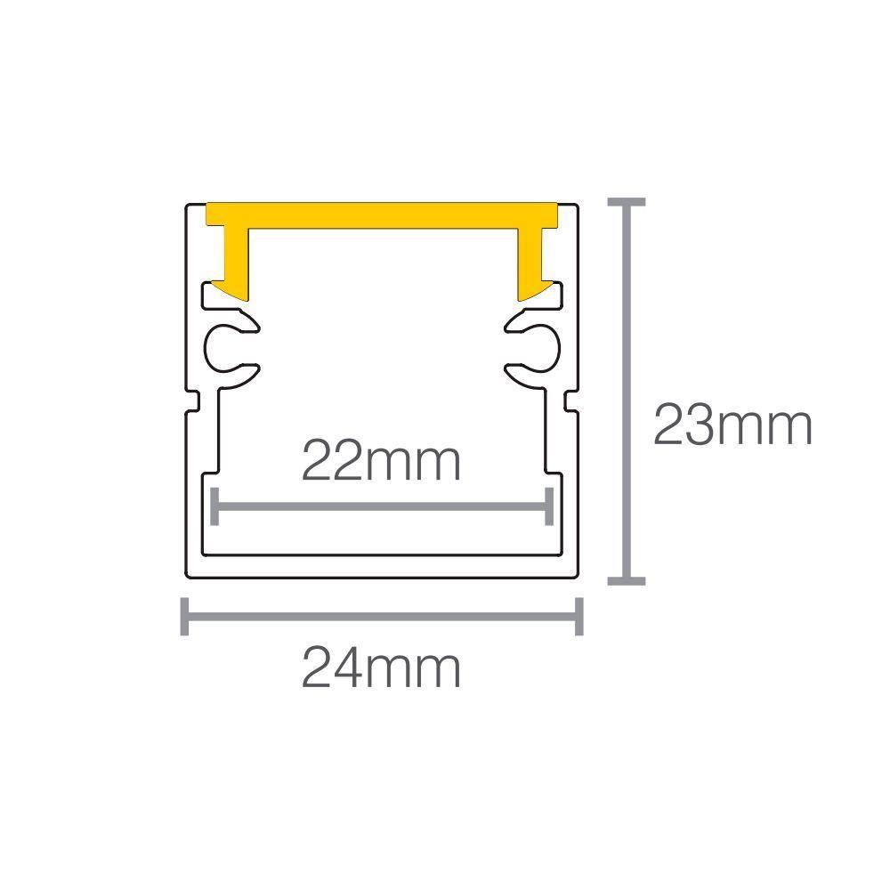 Perfil De Sobrepor Para Fita Led Taschibra Apex 24 Com 1 Metro - 2