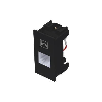 Módulo Tomada Para Telefone Fame Habitat Black Rj11 4 Vias Preto
