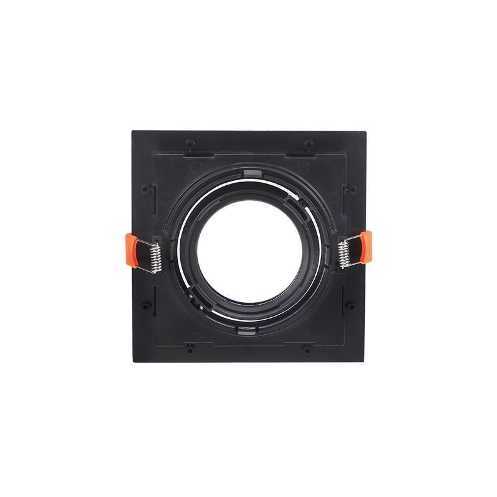 Spot De Embutir Recuado Nordecor Flea Para 1 Lâmpada Par 20 Quadrado Preto - 2